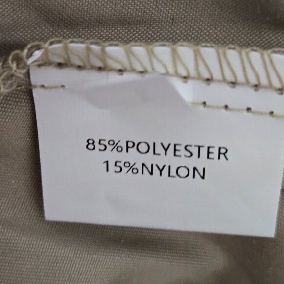 NWOT | Khaki Tan Wide Leg Cropped Overalls Jumpsuit Romper Pockets | Large - Picture 5 of 6